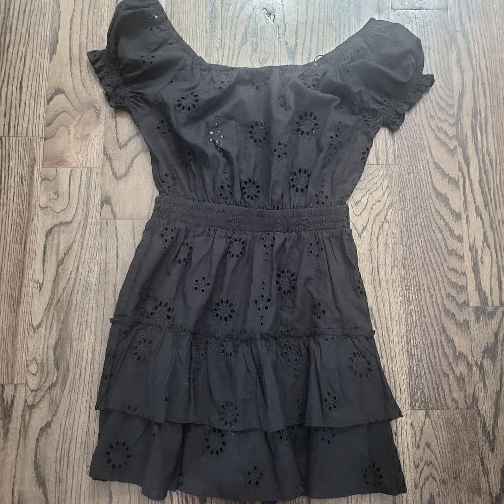 Aqua Dress... Black eyelit dress size S